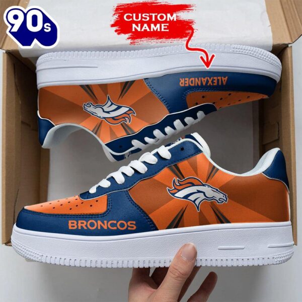 Custom Name NFL Denver Broncos Custom Air Force 1 Shoes For Fans