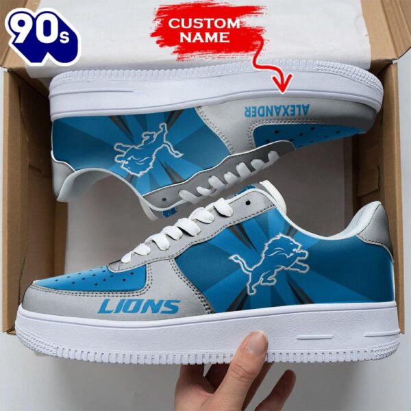 Custom Name NFL Detroit Lions Custom Air Force 1 Shoes For Fans