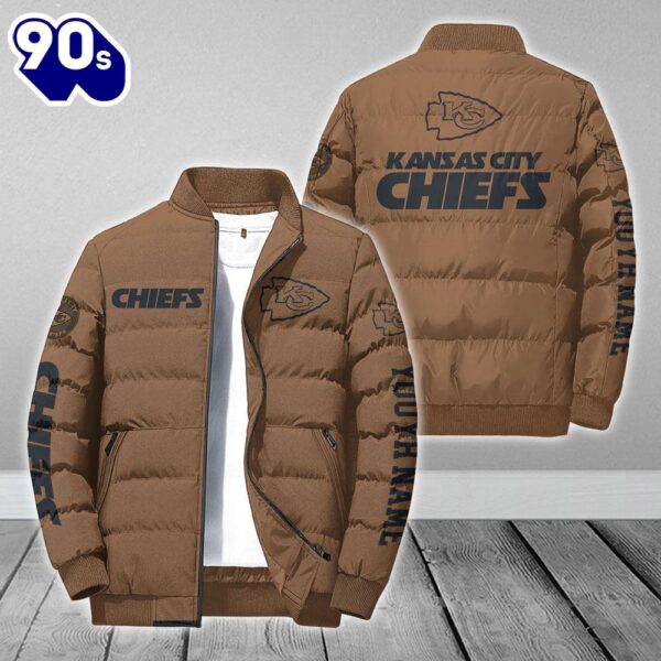Custom Name NFL Kansas City Chiefs Personalized Puffer Jacket Veteran Puffer Jacket