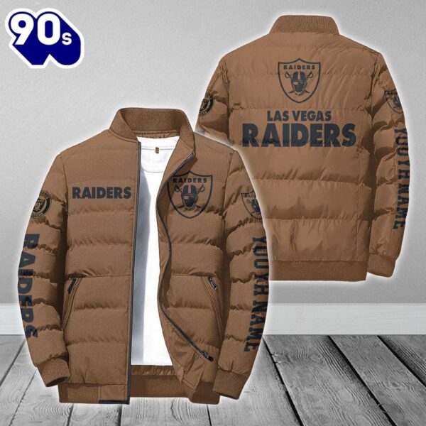 Custom Name NFL Las Vegas Raiders Personalized Puffer Jacket Veteran Puffer Jacket