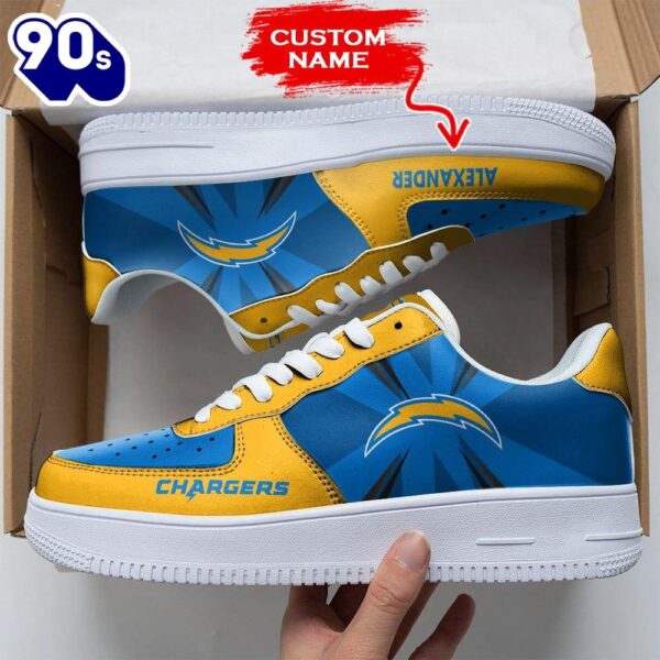 Custom Name NFL Los Angeles Chargers Custom Air Force 1 Shoes For Fans