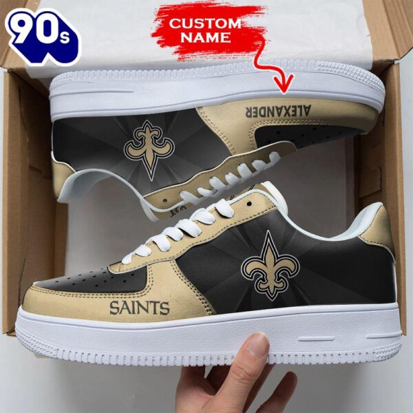 Custom Name NFL New Orleans Saints Custom Air Force 1 Shoes For Fans