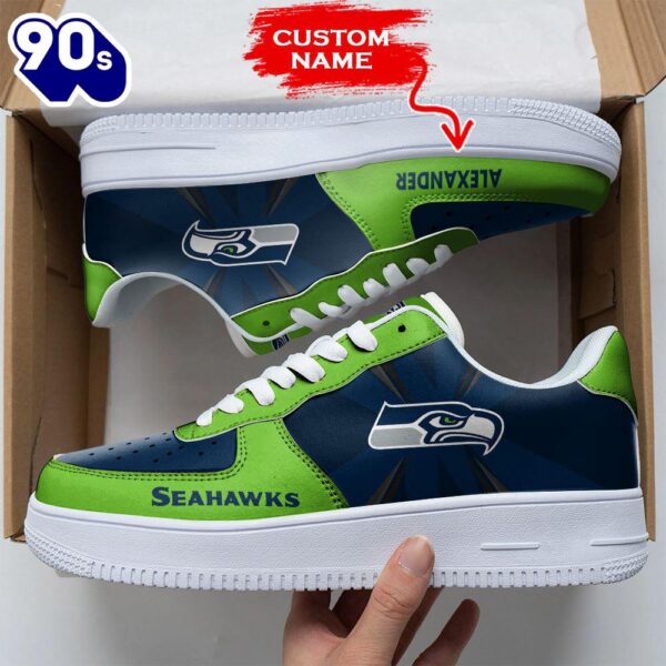 Custom Name NFL Seattle Seahawks Custom Air Force 1 Shoes For Fans