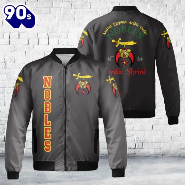 Custom Name Nobles Of The Mystic Shrine AEAONMS PHA AOP Fleece Bomber Jacket