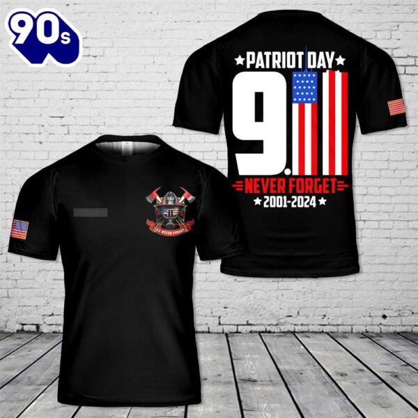 Custom Name Patriot Day 911 Never Forget T-Shirt 3D , Veteran Shirt