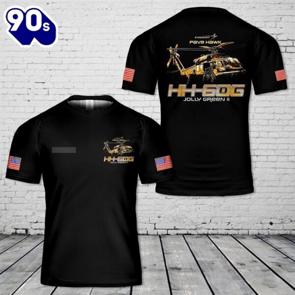 Custom Name Pave Hawk HH-60G Search and Rescue Helicopter T-Shirt 3D , Veteran Shirt