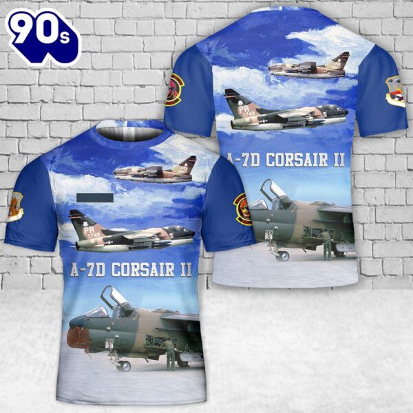 Custom Name Puerto Rico Air National Guard A-7D Corsair II 198th Airlift Squadron T-Shirt 3D 2 , Veteran Shirt