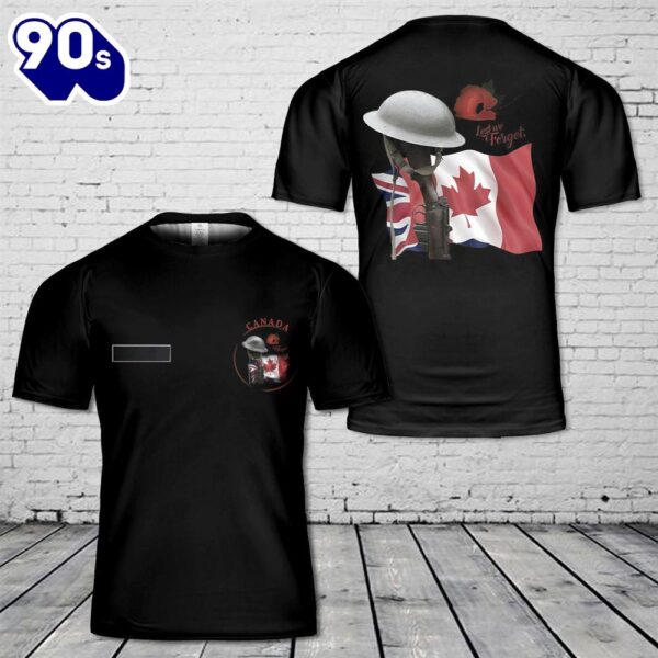 Custom Name Remembrance Day Canada T-Shirt 3D , Veteran Shirt