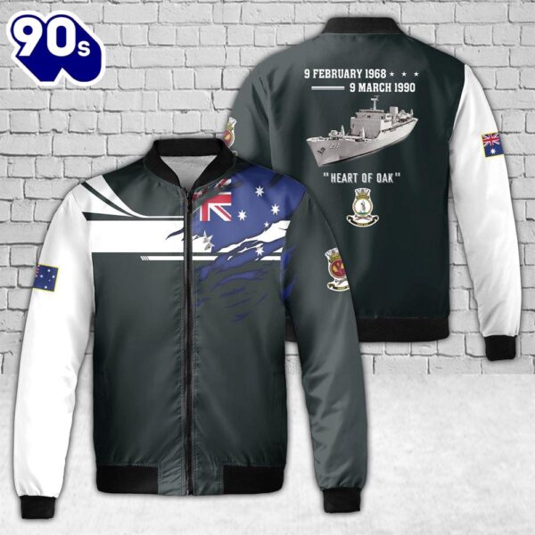 Custom Name Royal Australian Navy HMAS Stalwart (D 215) AOP Fleece Bomber Jacket