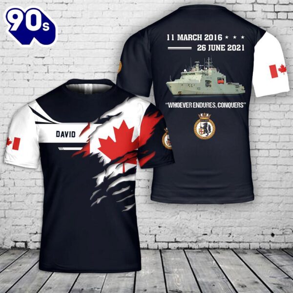 Custom Name Royal Canadian Navy HMCS Harry DeWolf AOPV 430 3D T-Shirt