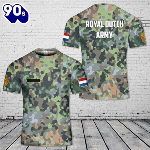 Custom Name Royal Dutch Army Fractal Pattern (NFP) Camo T-Shirt 3D