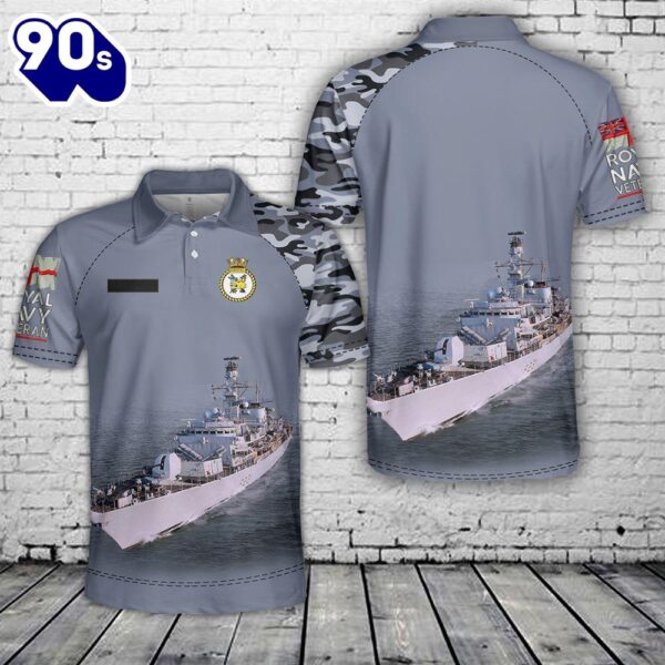 Custom Name Royal Navy HMS Argyll (F231) Type 23 Duke-class frigate Polo Shirt – Veteran Polo Shirt