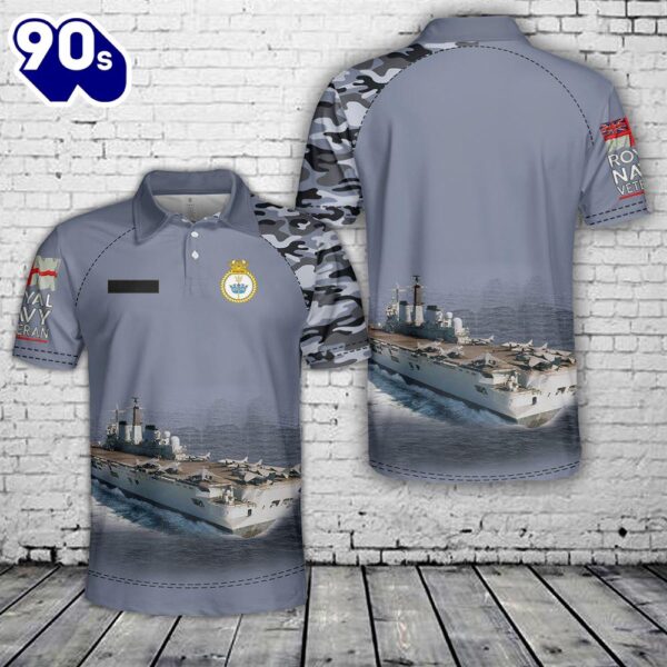 Custom Name Royal Navy HMS Invincible (R05) Invincible-class aircraft carrier Polo Shirt – Veteran Polo Shirt