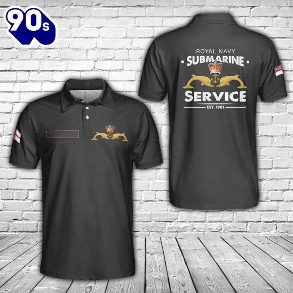 Custom Name Royal Navy Submarine Service Polo Shirt – Veteran Polo Shirt