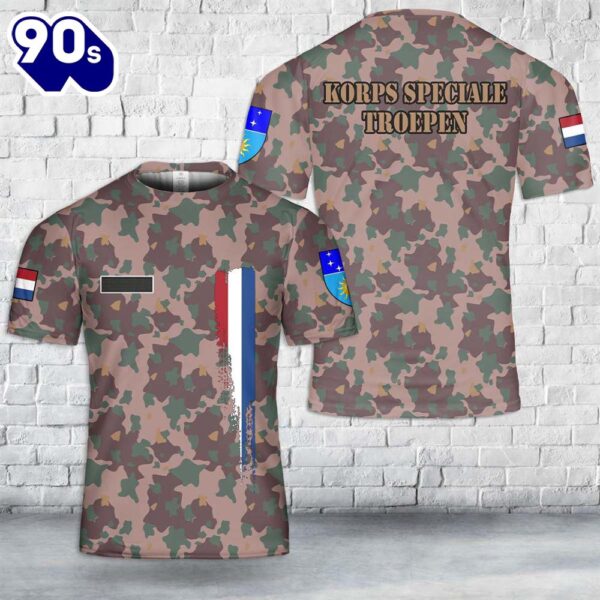 Custom Name Royal Netherlands East Indies Army Korps Speciale Troepen Camo T-Shirt 3D