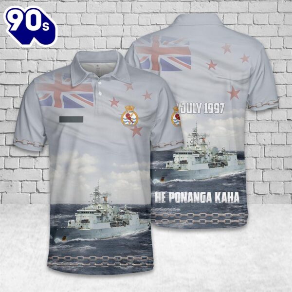 Custom Name Royal New Zealand Navy HMNZS Te Kaha (F77) Anzac-class frigates Polo Shirt – Veteran Polo Shirt