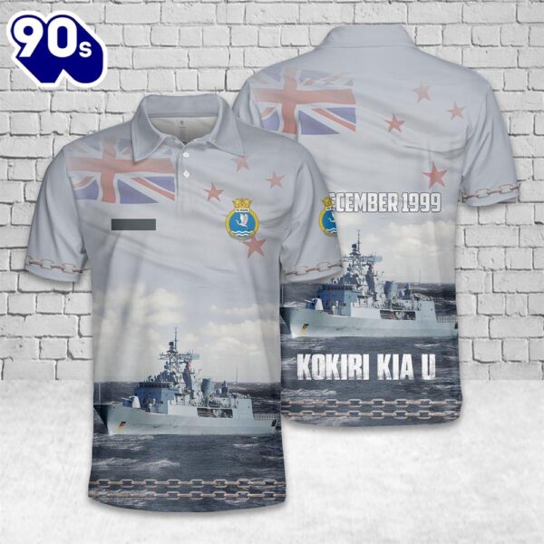 Custom Name Royal New Zealand Navy HMNZS Te Mana (F111) Anzac-class frigates Polo Shirt – Veteran Polo Shirt