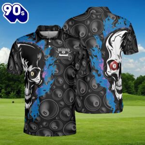 Custom Name Skull Billiard Polo…