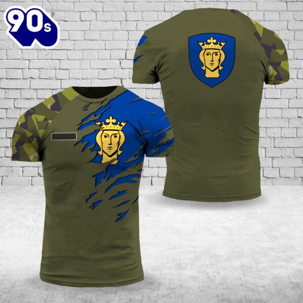 Custom Name Sweden Stockholm T-Shirt 3D , Veteran Shirt