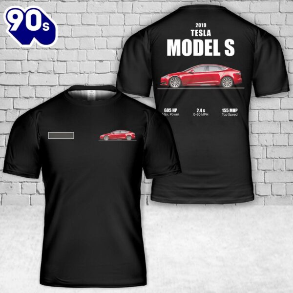 Custom Name Tesla Model S T-Shirt 3D , Veteran Shirt