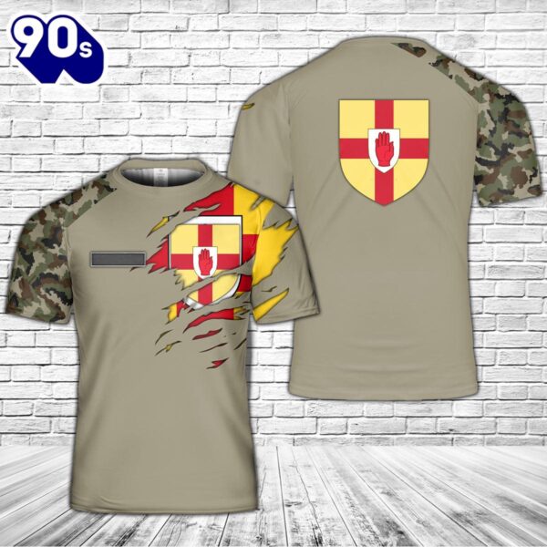 Custom name Ulster Ireland 3D T-Shirt , Veteran Shirt