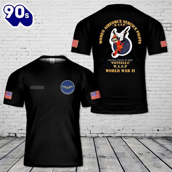 Custom Name United States Army Air Forces Women Airforce Service Pilots (WASP) WWII T-Shirt 3D