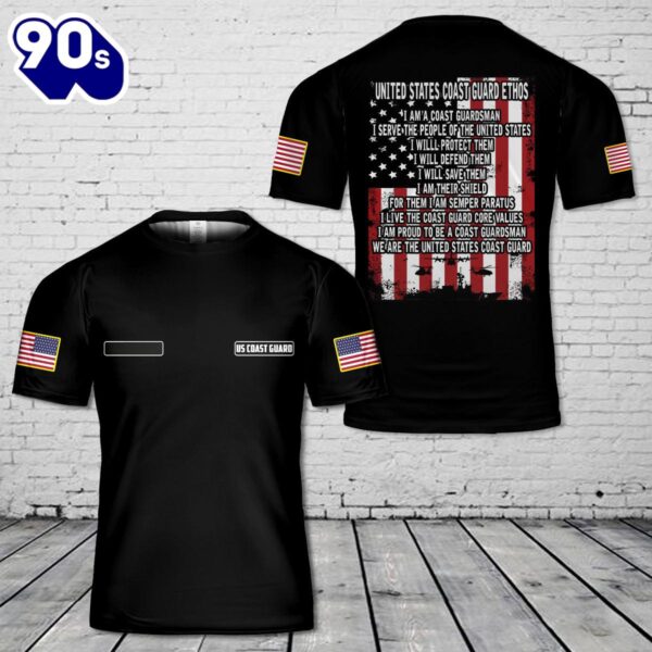 Custom Name United States Coast Guard Man – I Will Save Them T-Shirt 3D , Veteran Shirt