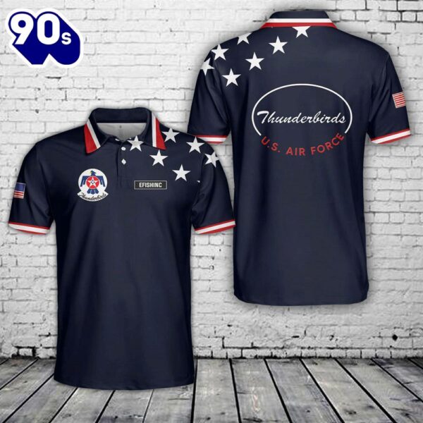 Custom Name US Air Force Thunderbirds, 4th Of July Polo Shirt – Veteran Polo Shirt