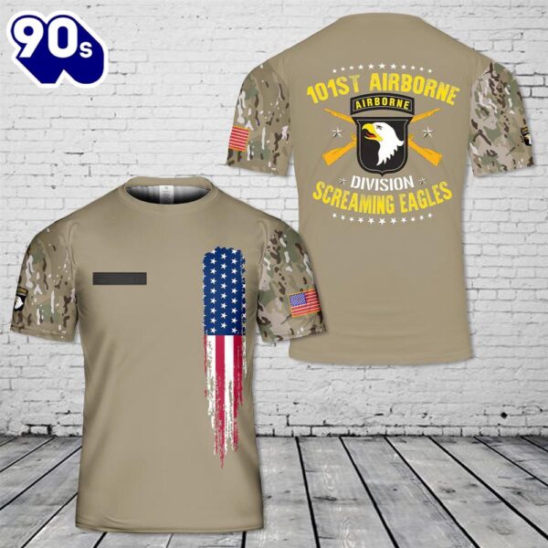 Custom Name US Army 101st Airborne Division T-Shirt 3D