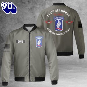 Custom Name US Army 173rd Airborne Brigade AOP Fleece Bomber Jacket