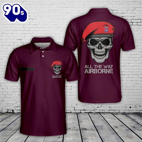 Custom Name US Army 82nd Airborne Division Maroon Beret Polo Shirt – Veteran Polo Shirt