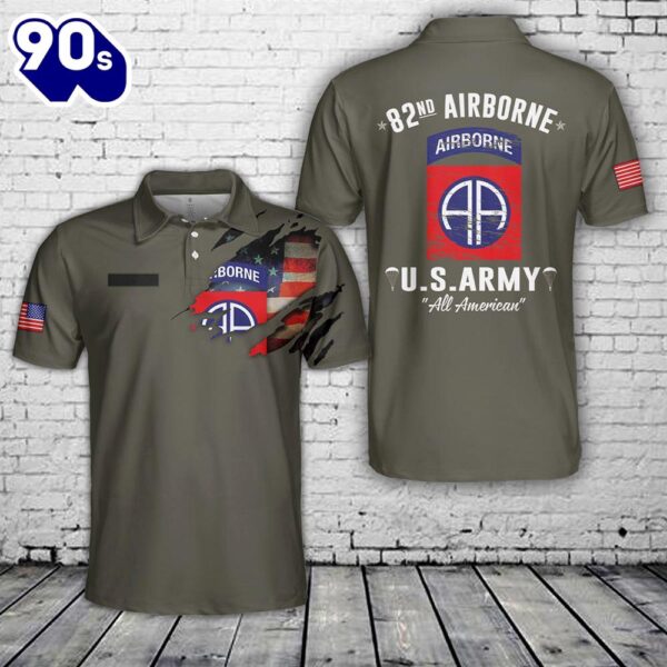 Custom Name US Army 82nd Airborne Division Polo Shirt – Veteran Polo Shirt