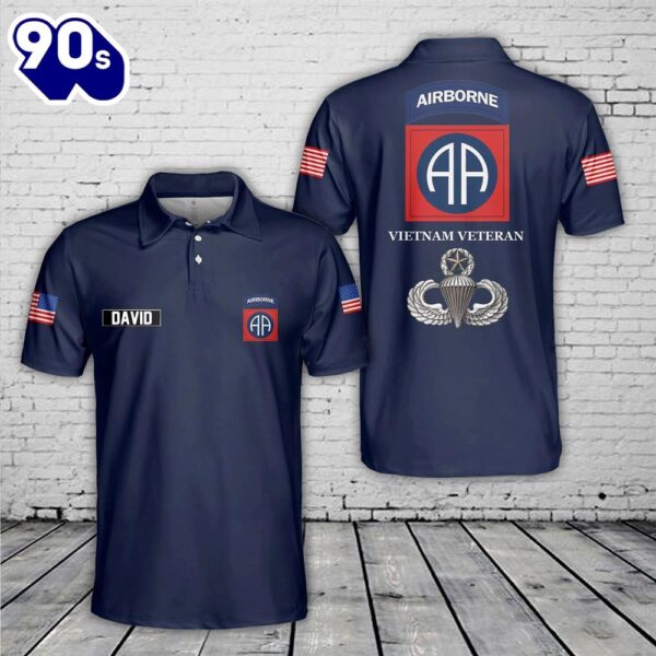 Custom Name US Army 82nd Airborne Division Veteran Paratrooper Polo Shirt – Veteran Polo Shirt