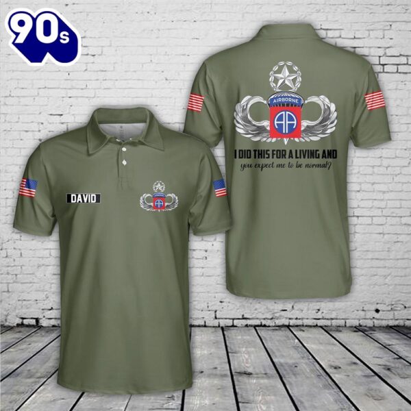 Custom Name US Army 82nd Airborne Master Jump Wings Polo Shirt – Veteran Polo Shirt