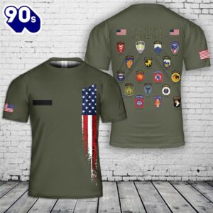 Custom Name  Us Army Airborne Units T-Shirt 3D