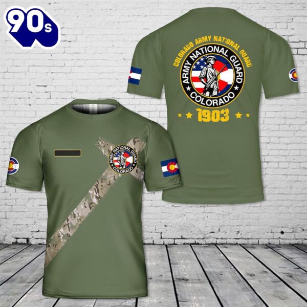Custom Name US Army Colorado Army National Guard T-Shirt 3D