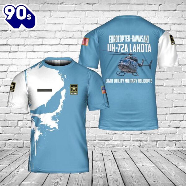 Custom Name US Army Eurocopter-Kawasaki UH-72A Lakota (EC-145) 3D T-shirt