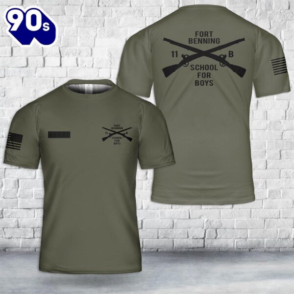 Custom Name US Army Fort Benning 11B Infantry T-Shirt 3D