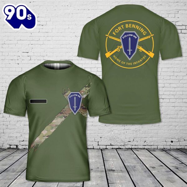Custom Name US Army Fort Benning Home Of The Infantry T-Shirt 3D