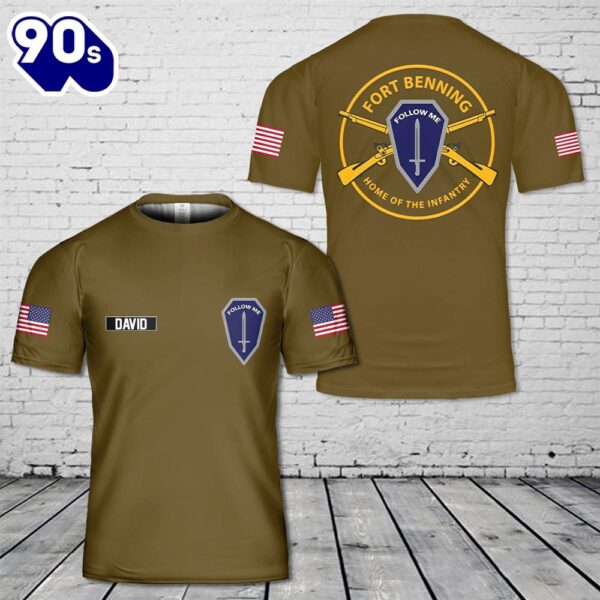 Custom Name US Army Fort Benning Infantry 3D T-Shirt