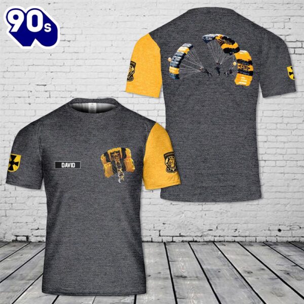 Custom Name US Army Golden Knight demonstration parachutist 3D T-Shirt
