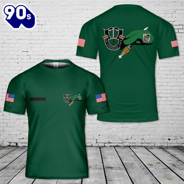 Custom Name US Army Green Beret 5th SFG Special Forces Beret & Dagger T-Shirt 3D