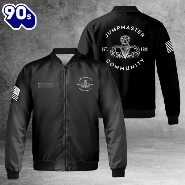 Custom Name US Army Jumpmaster Community AOP Fleece Bomber Jacket