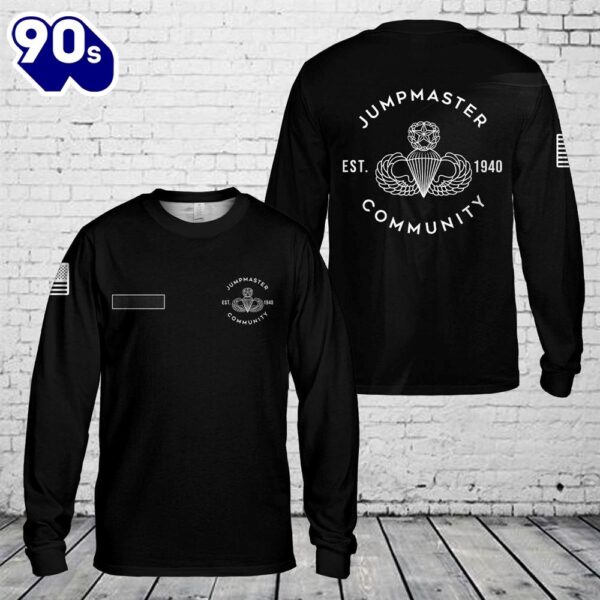 Custom Name US Army Jumpmaster Community Long Sleeve Shirt