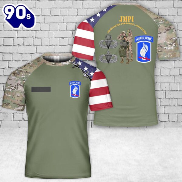 Custom Name US Army JumpMaster Personnel Inspection (JMPI) 173rd Airborne Brigade T-Shirt 3D
