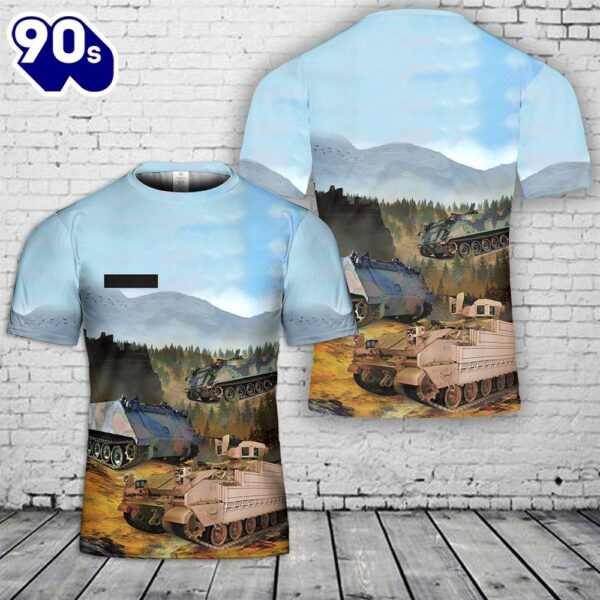 Custom Name US Army M113 APC T-Shirt 3D