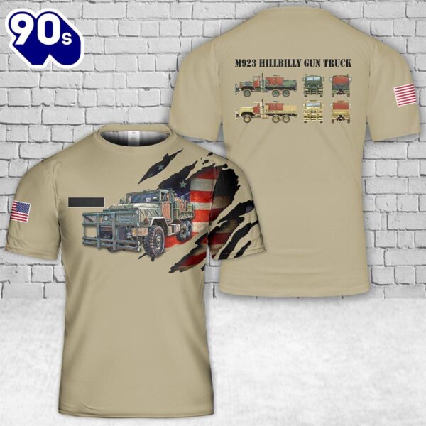 Custom Name US Army M923 Hillbilly Gun Truck T-Shirt 3D