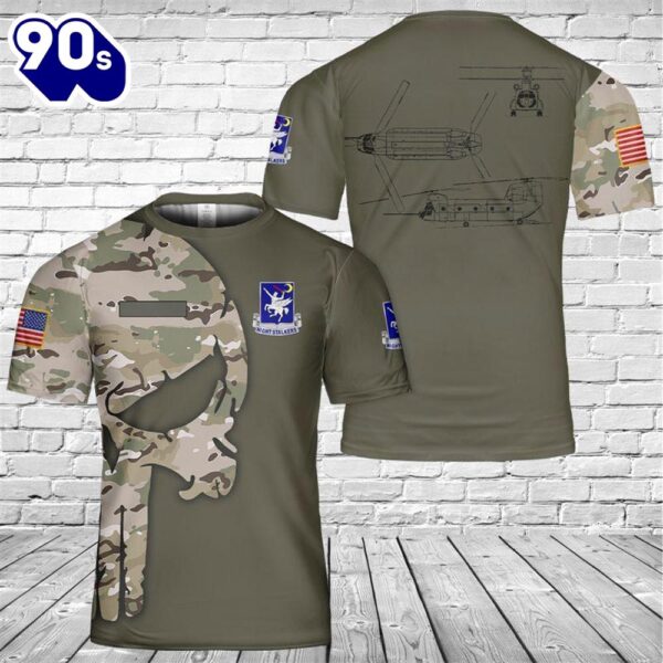 Custom Name US Army MH-47G 3D T-Shirt