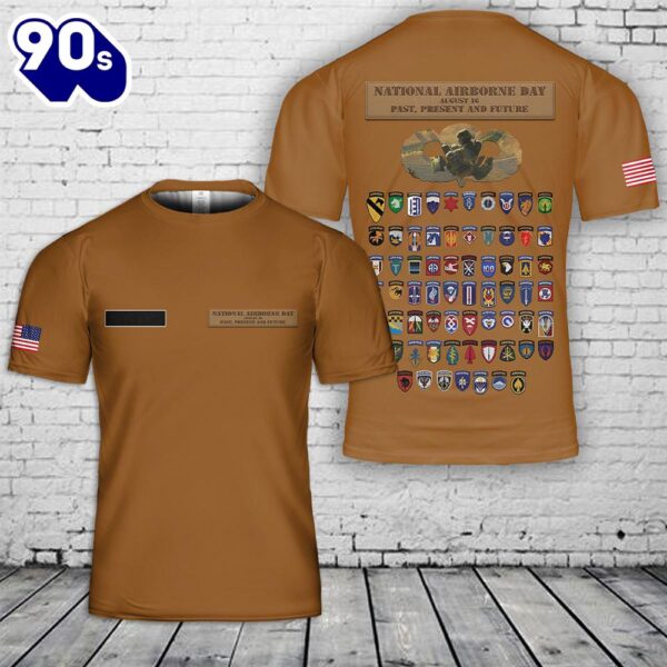 Custom Name US Army National Airborne Day T-Shirt 3D