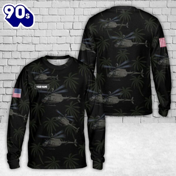 Custom Name US Army OH-58D Kiowa Warrior AOP Long Sleeve Shirt